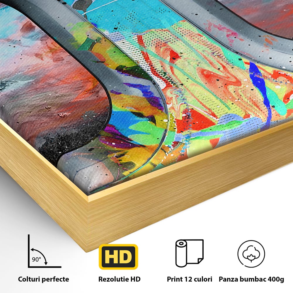 Leinwandbilder Premium-Leinwandkunst LuxCanva® B1097, Graffiti Flugzeug Fenster, Büro, Reisen, Flugzeug, Urlaub, Himmel, Wolken, leuchtende Farben