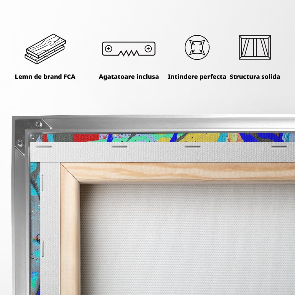 Leinwandbilder Premium-Leinwandkunst LuxCanva® B1097, Graffiti Flugzeug Fenster, Büro, Reisen, Flugzeug, Urlaub, Himmel, Wolken, leuchtende Farben