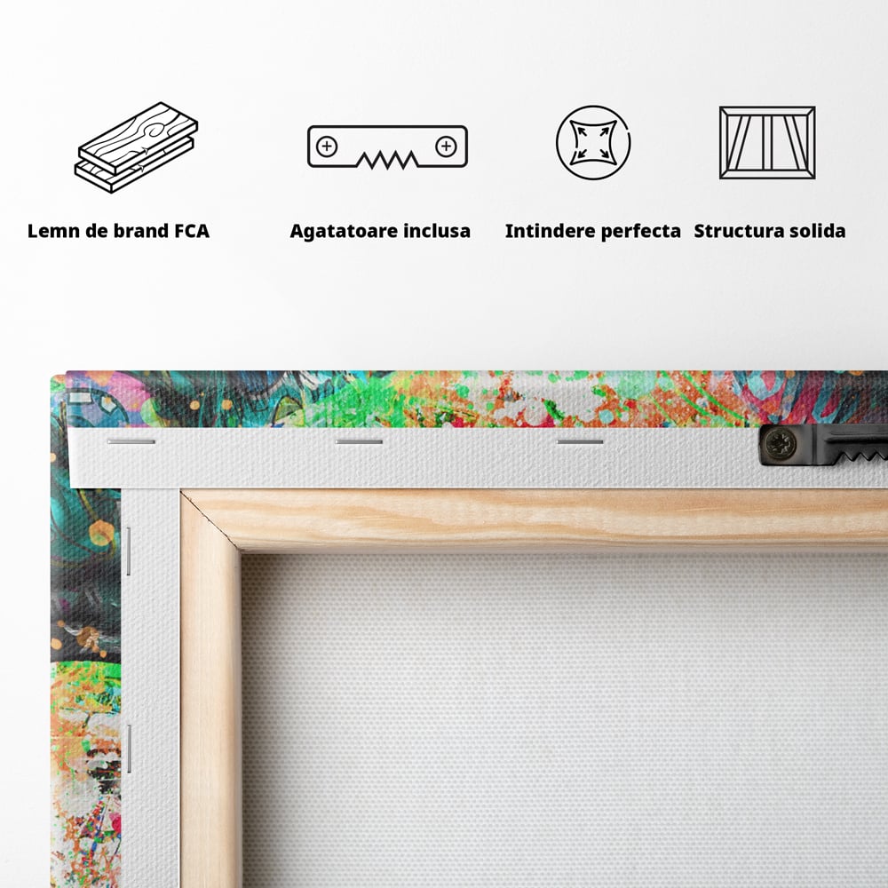 Tablou Canvas Premium LuxCanva® B1098, Cai Conectati Prin Iubire , Living, Cai, Graffiti, Iubire, Birou, Pop Art, Culori Vibrante
