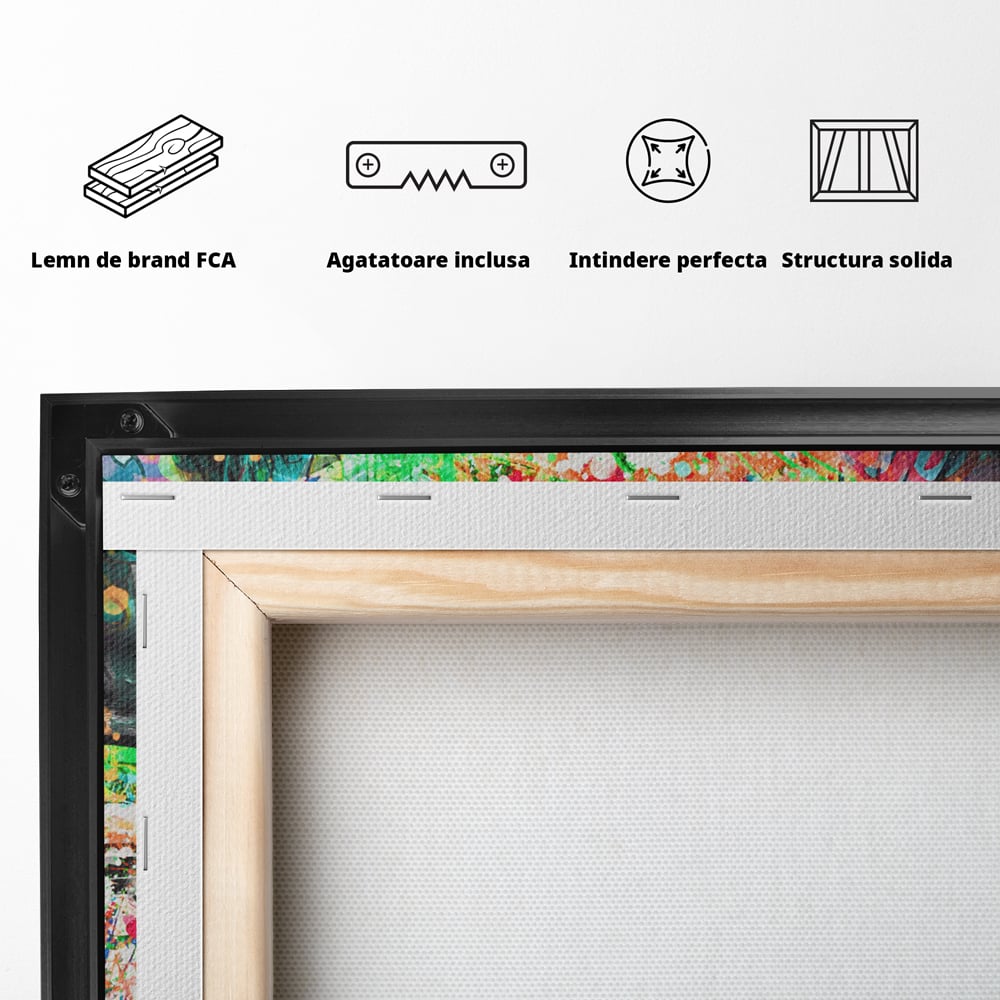 Tablou Canvas Premium LuxCanva® B1098, Cai Conectati Prin Iubire , Living, Cai, Graffiti, Iubire, Birou, Pop Art, Culori Vibrante