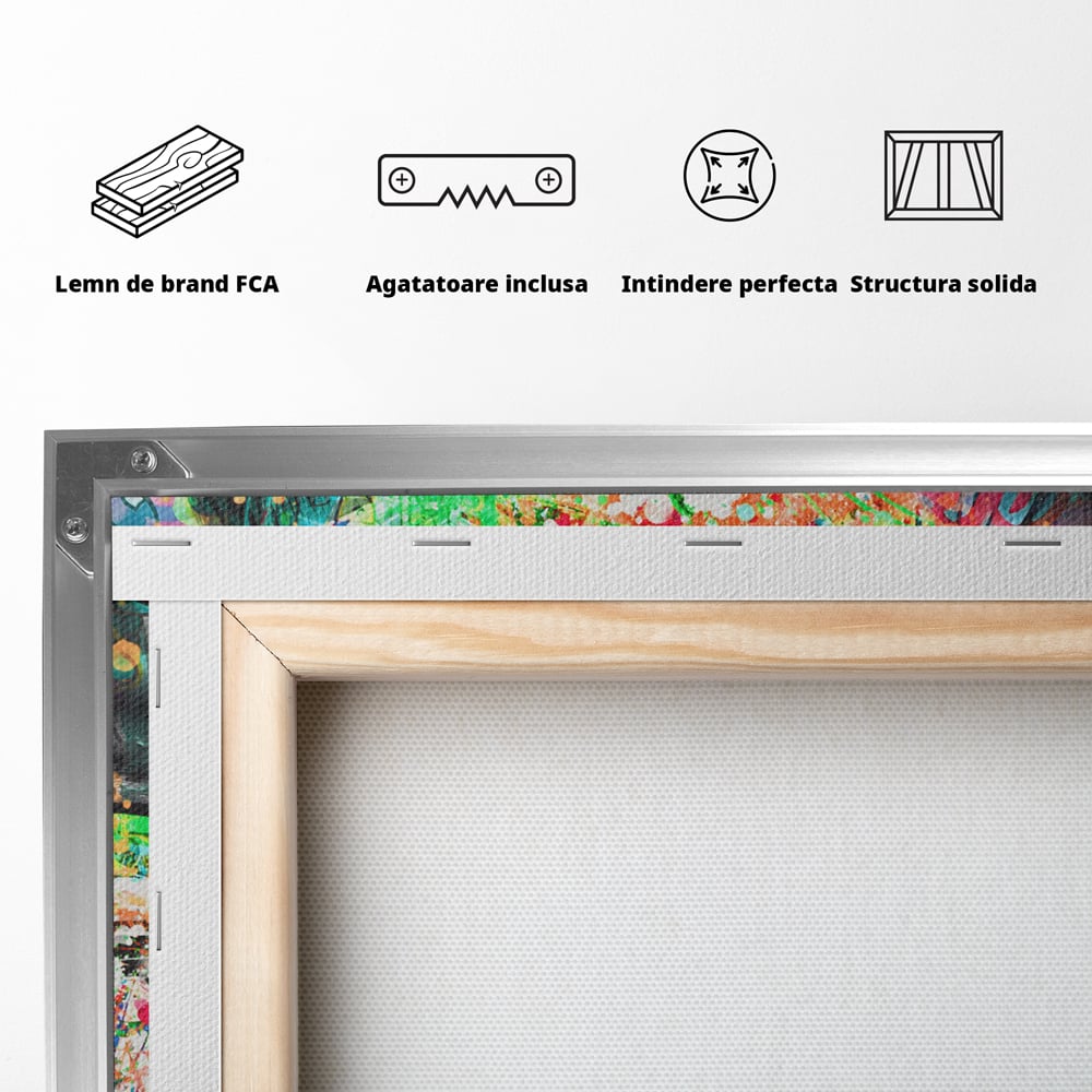 Tablou Canvas Premium LuxCanva® B1098, Cai Conectati Prin Iubire , Living, Cai, Graffiti, Iubire, Birou, Pop Art, Culori Vibrante