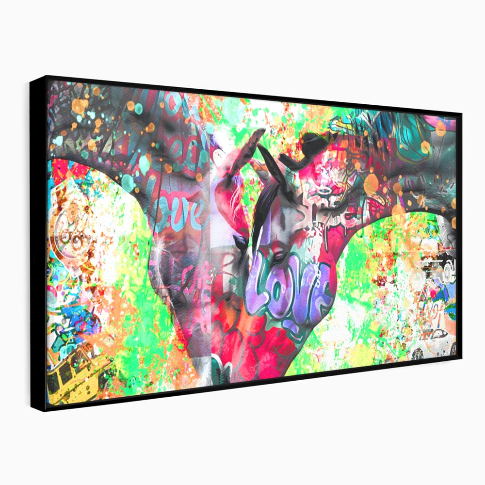 Tablou Canvas Premium LuxCanva® B1098, Cai Conectati Prin Iubire , Living, Cai, Graffiti, Iubire, Birou, Pop Art, Culori Vibrante