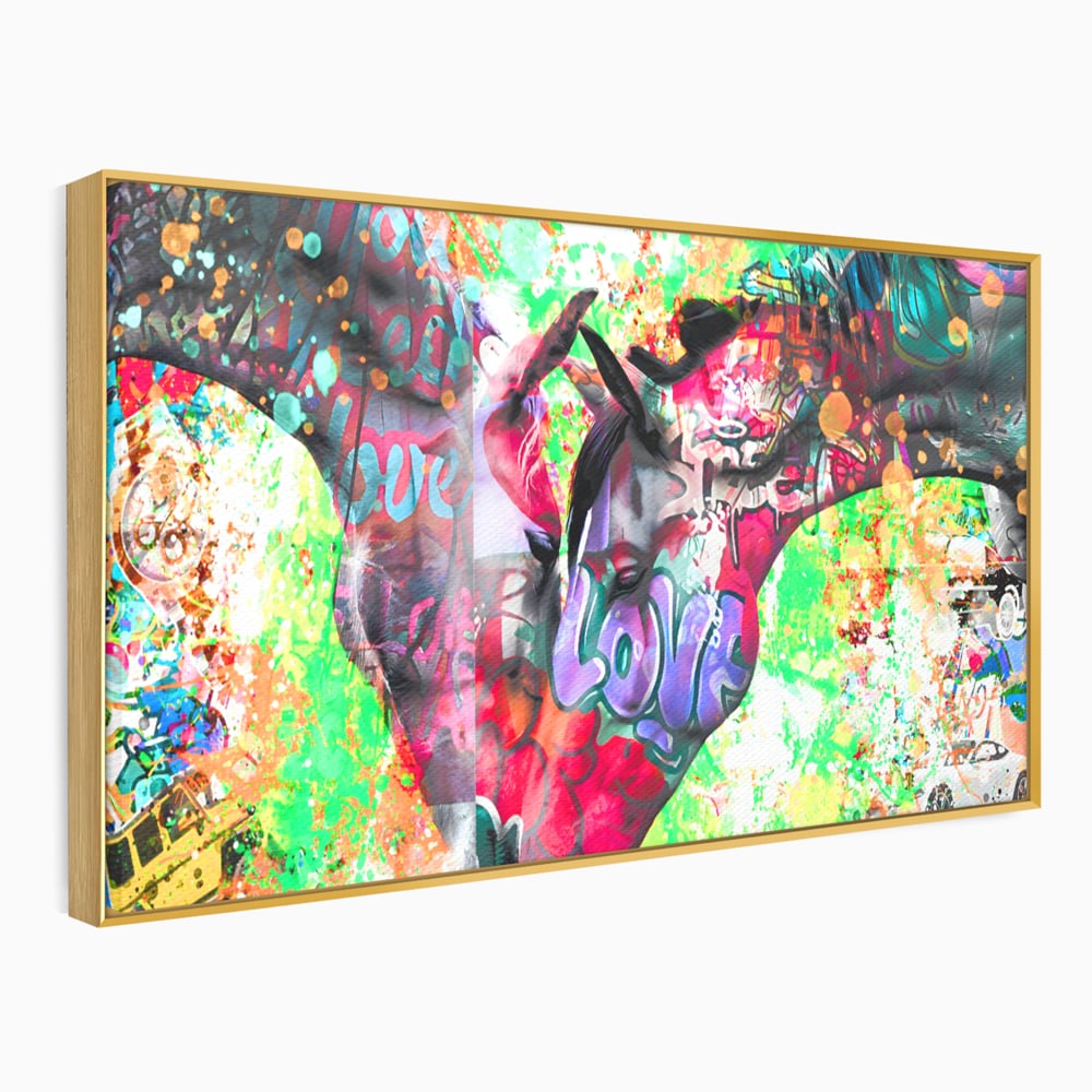 Tablou Canvas Premium LuxCanva® B1098, Cai Conectati Prin Iubire , Living, Cai, Graffiti, Iubire, Birou, Pop Art, Culori Vibrante