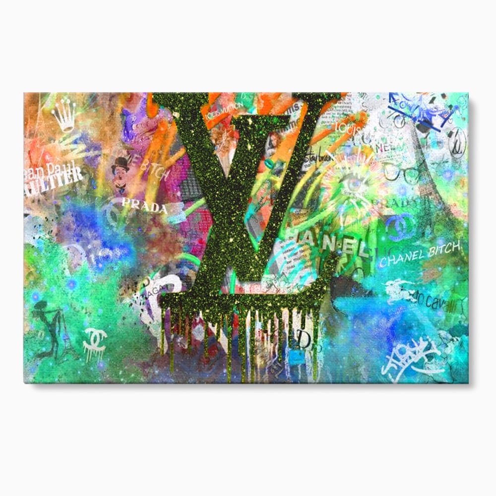 Tablou Canvas Premium LuxCanva® B1099, Branduri De Lux , Birou, Prada, Louis Vuitton, Chanel, Jean Paul Gaultier, Fashion, Salon, Culori Vibrante