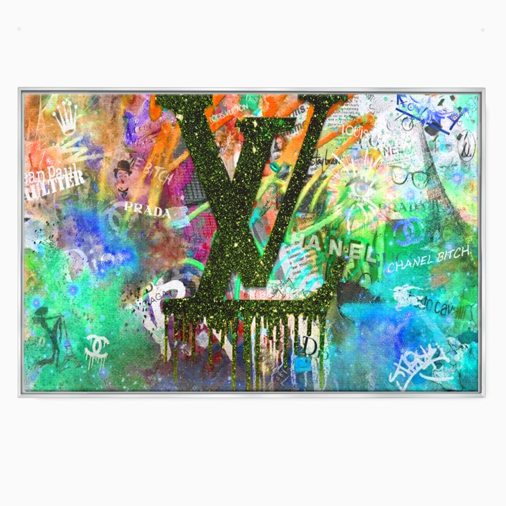 Tablou Canvas Premium LuxCanva® B1099, Branduri De Lux , Birou, Prada, Louis Vuitton, Chanel, Jean Paul Gaultier, Fashion, Salon, Culori Vibrante