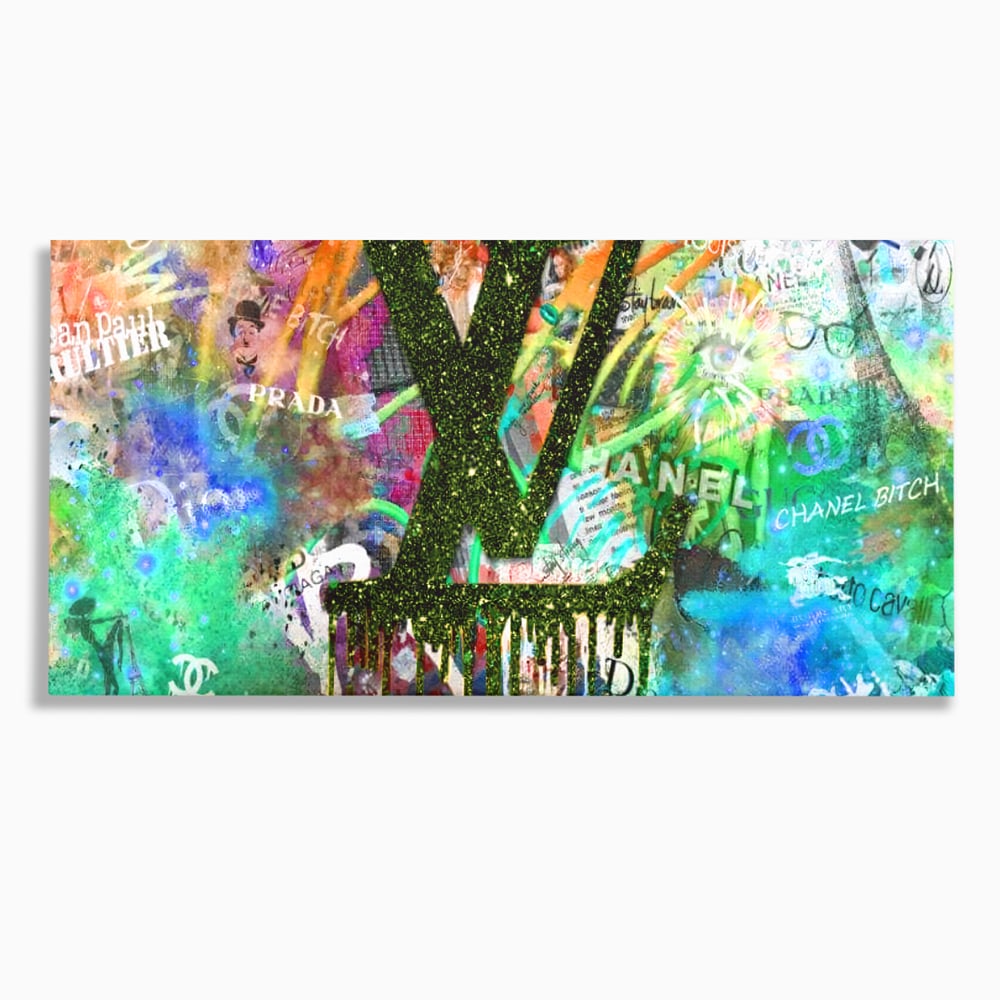 Tablou Canvas Premium LuxCanva® B1099, Branduri De Lux , Birou, Prada, Louis Vuitton, Chanel, Jean Paul Gaultier, Fashion, Salon, Culori Vibrante