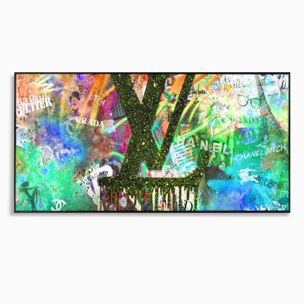 Tablou Canvas Premium LuxCanva® B1099, Branduri De Lux , Birou, Prada, Louis Vuitton, Chanel, Jean Paul Gaultier, Fashion, Salon, Culori Vibrante