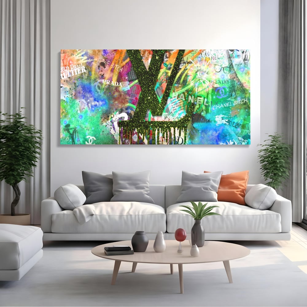 Tablou Canvas Premium LuxCanva® B1099, Branduri De Lux , Birou, Prada, Louis Vuitton, Chanel, Jean Paul Gaultier, Fashion, Salon, Culori Vibrante