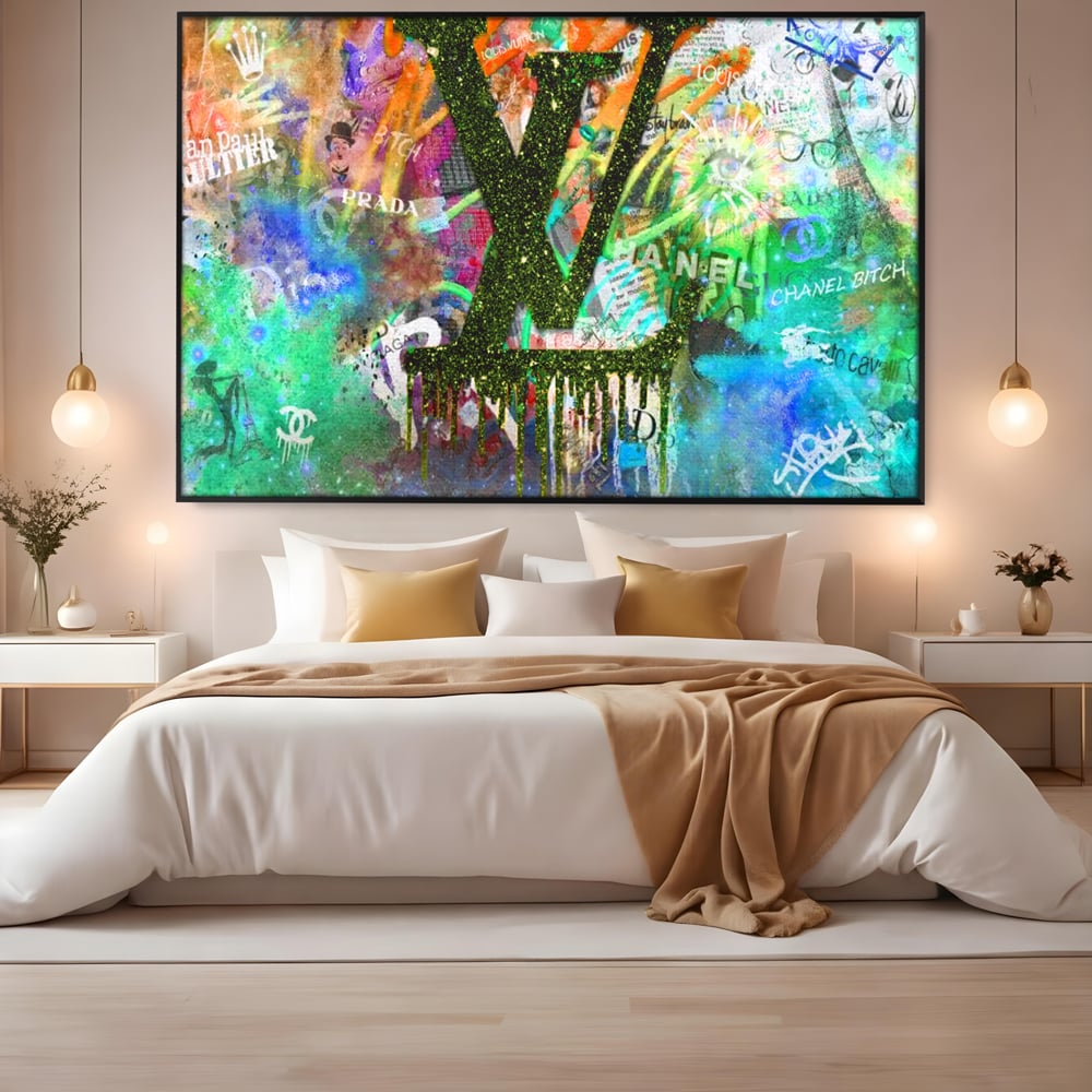 Tablou Canvas Premium LuxCanva® B1099, Branduri De Lux , Birou, Prada, Louis Vuitton, Chanel, Jean Paul Gaultier, Fashion, Salon, Culori Vibrante