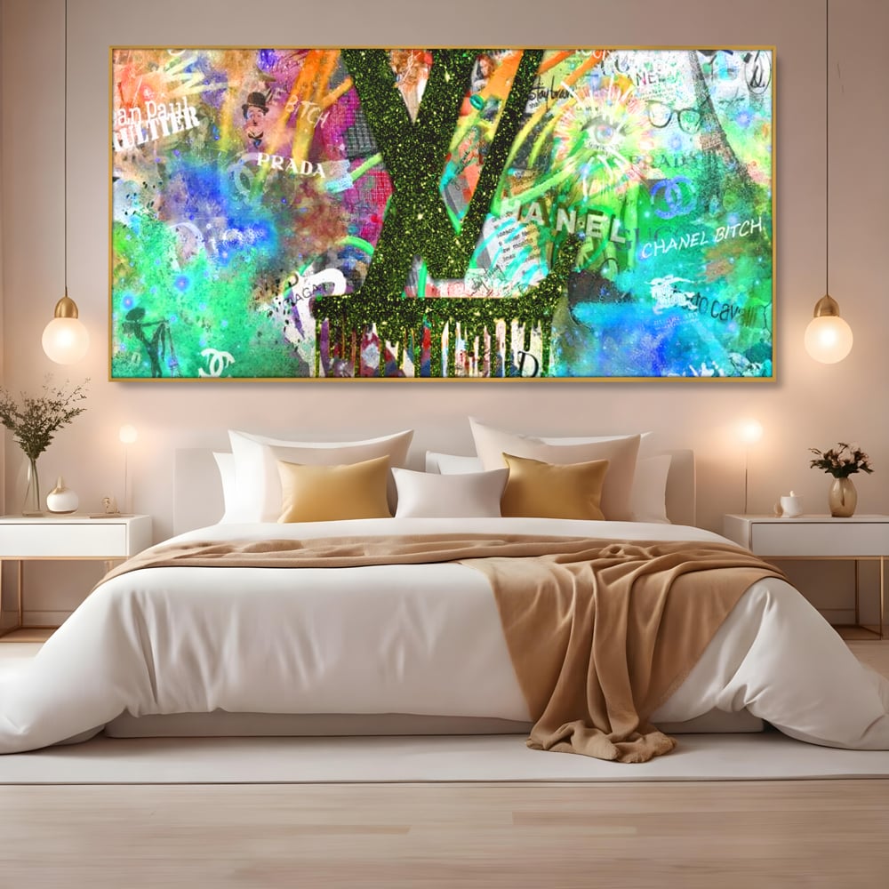 Tablou Canvas Premium LuxCanva® B1099, Branduri De Lux , Birou, Prada, Louis Vuitton, Chanel, Jean Paul Gaultier, Fashion, Salon, Culori Vibrante