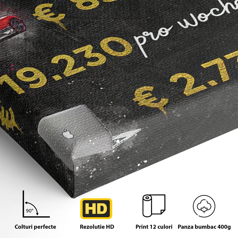 Leinwand Leinwandbilder Premium LuxCanva® B1100, Millionaire Life , Büro, Wohnen, Leben, Reichtum, Dollars, Rolex, Millionär, Luxusauto, Rot, Lebendige Farben