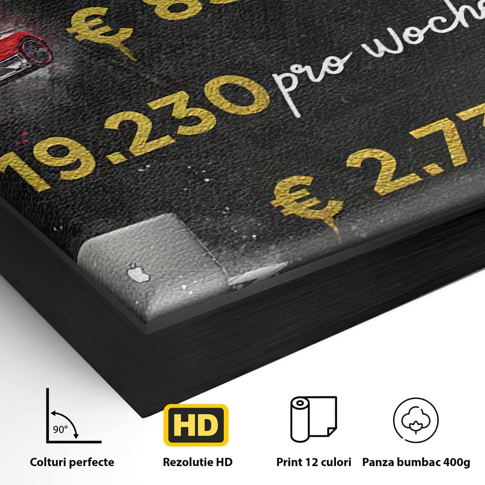 Leinwand Leinwandbilder Premium LuxCanva® B1100, Millionaire Life , Büro, Wohnen, Leben, Reichtum, Dollars, Rolex, Millionär, Luxusauto, Rot, Lebendige Farben
