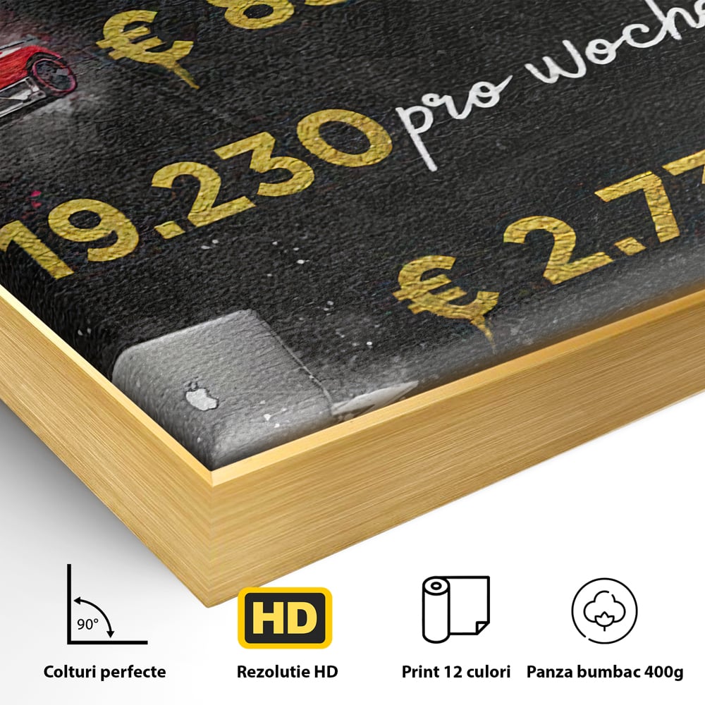 Leinwand Leinwandbilder Premium LuxCanva® B1100, Millionaire Life , Büro, Wohnen, Leben, Reichtum, Dollars, Rolex, Millionär, Luxusauto, Rot, Lebendige Farben