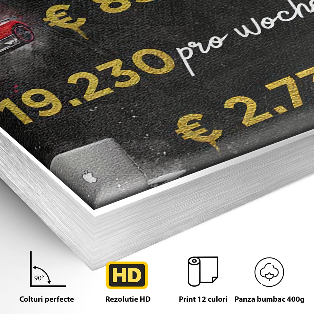 Leinwand Leinwandbilder Premium LuxCanva® B1100, Millionaire Life , Büro, Wohnen, Leben, Reichtum, Dollars, Rolex, Millionär, Luxusauto, Rot, Lebendige Farben