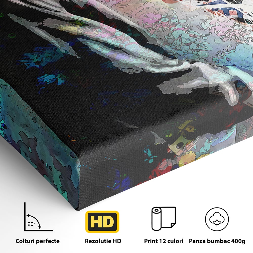 Tablou Canvas Premium LuxCanva® B1101, Grafitti Boy , Dormitor, Tanar, Baiat, Telefon, Mesaje, Living, Culori Vibrante