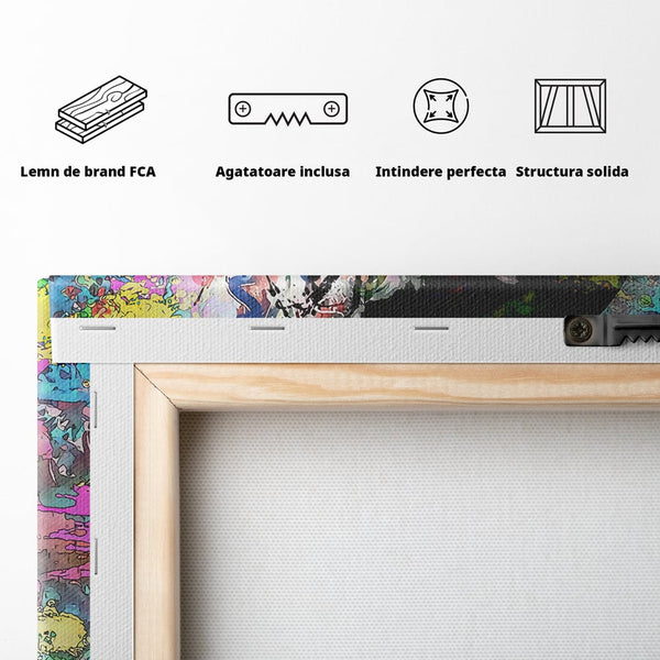 Tablou Canvas Premium LuxCanva® B1101, Grafitti Boy , Dormitor, Tanar, Baiat, Telefon, Mesaje, Living, Culori Vibrante