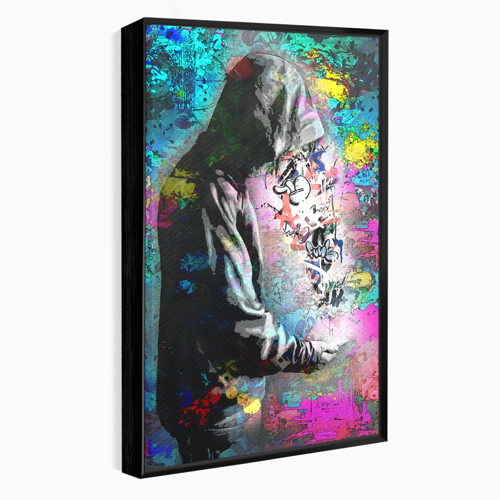 Tablou Canvas Premium LuxCanva® B1101, Grafitti Boy , Dormitor, Tanar, Baiat, Telefon, Mesaje, Living, Culori Vibrante