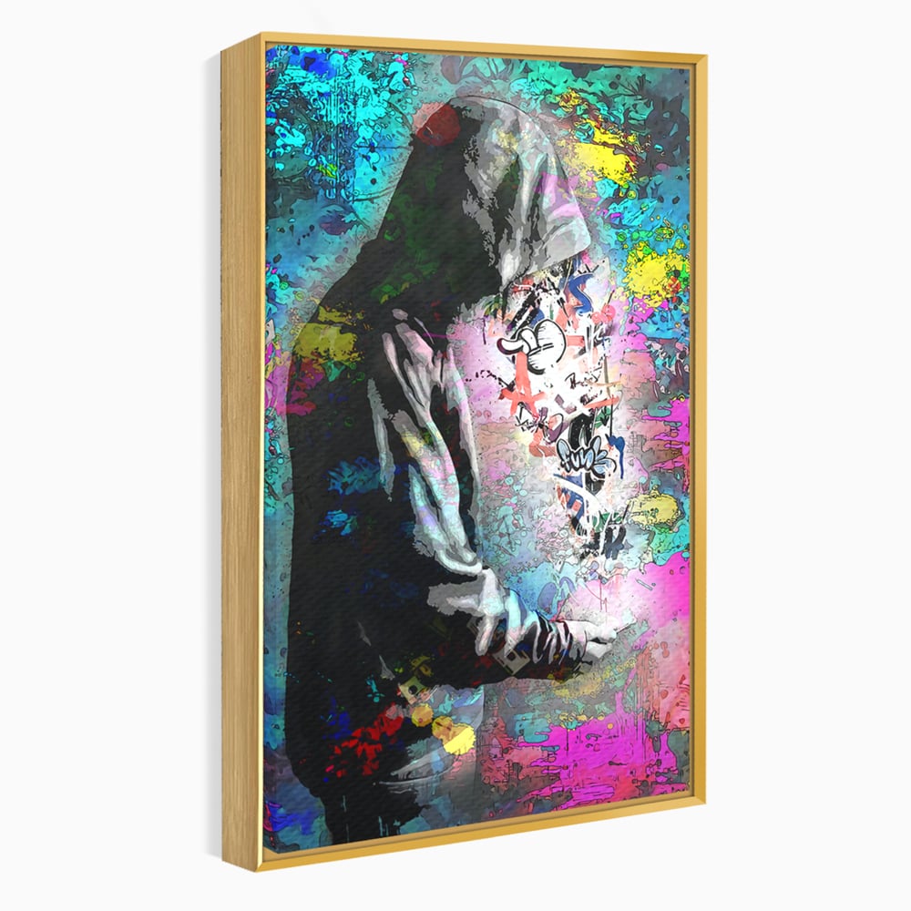 Tablou Canvas Premium LuxCanva® B1101, Grafitti Boy , Dormitor, Tanar, Baiat, Telefon, Mesaje, Living, Culori Vibrante