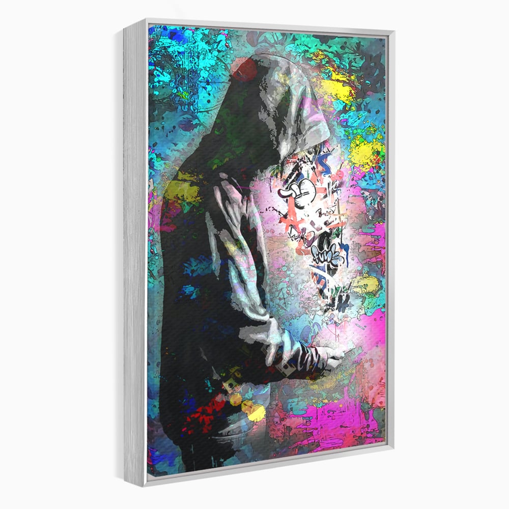Tablou Canvas Premium LuxCanva® B1101, Grafitti Boy , Dormitor, Tanar, Baiat, Telefon, Mesaje, Living, Culori Vibrante