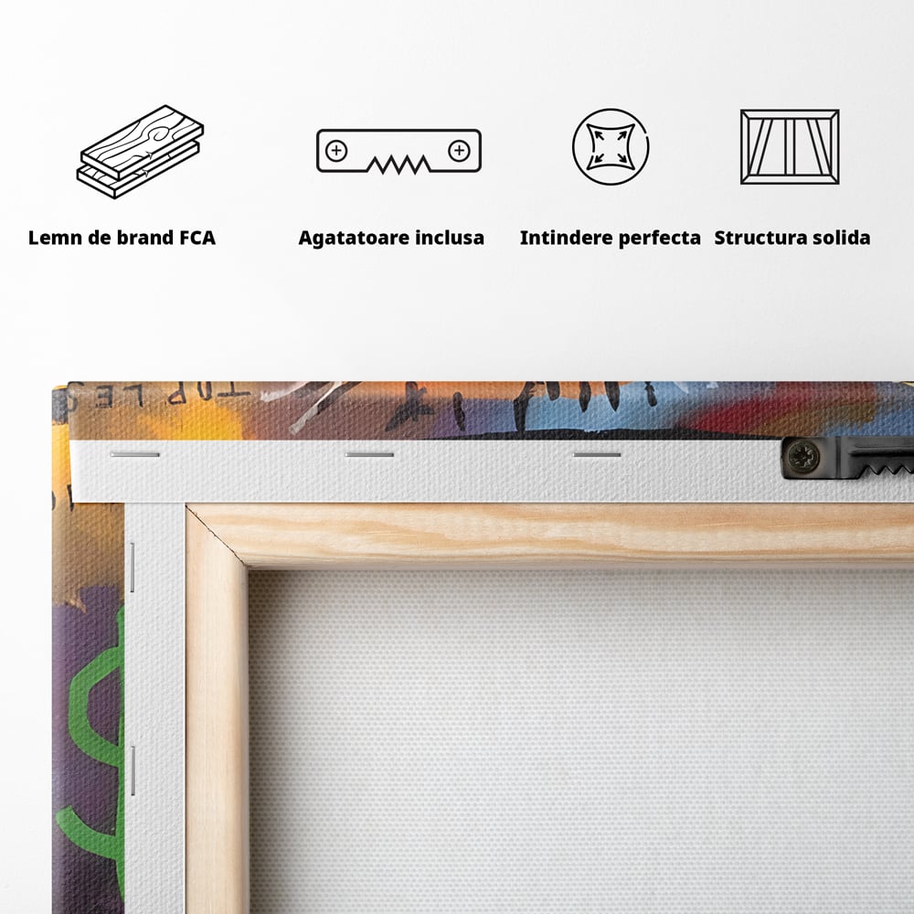 Tablou Canvas Premium LuxCanva® B1102, Inteligenta Artificiala , Birou, Albert Einstein, Abstract, Dormitor, Relativitate, Culori Vibrante
