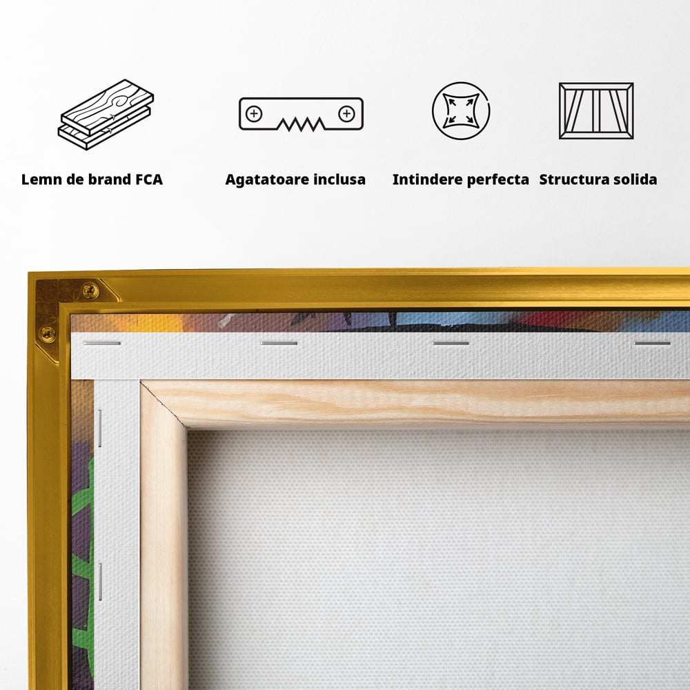 Tablou Canvas Premium LuxCanva® B1102, Inteligenta Artificiala , Birou, Albert Einstein, Abstract, Dormitor, Relativitate, Culori Vibrante