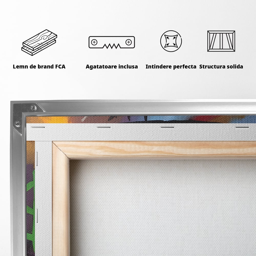 Tablou Canvas Premium LuxCanva® B1102, Inteligenta Artificiala , Birou, Albert Einstein, Abstract, Dormitor, Relativitate, Culori Vibrante