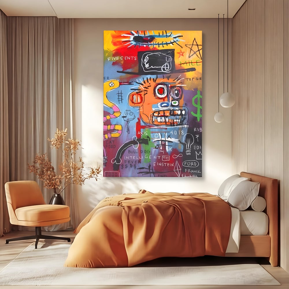 Tablou Canvas Premium LuxCanva® B1102, Inteligenta Artificiala , Birou, Albert Einstein, Abstract, Dormitor, Relativitate, Culori Vibrante