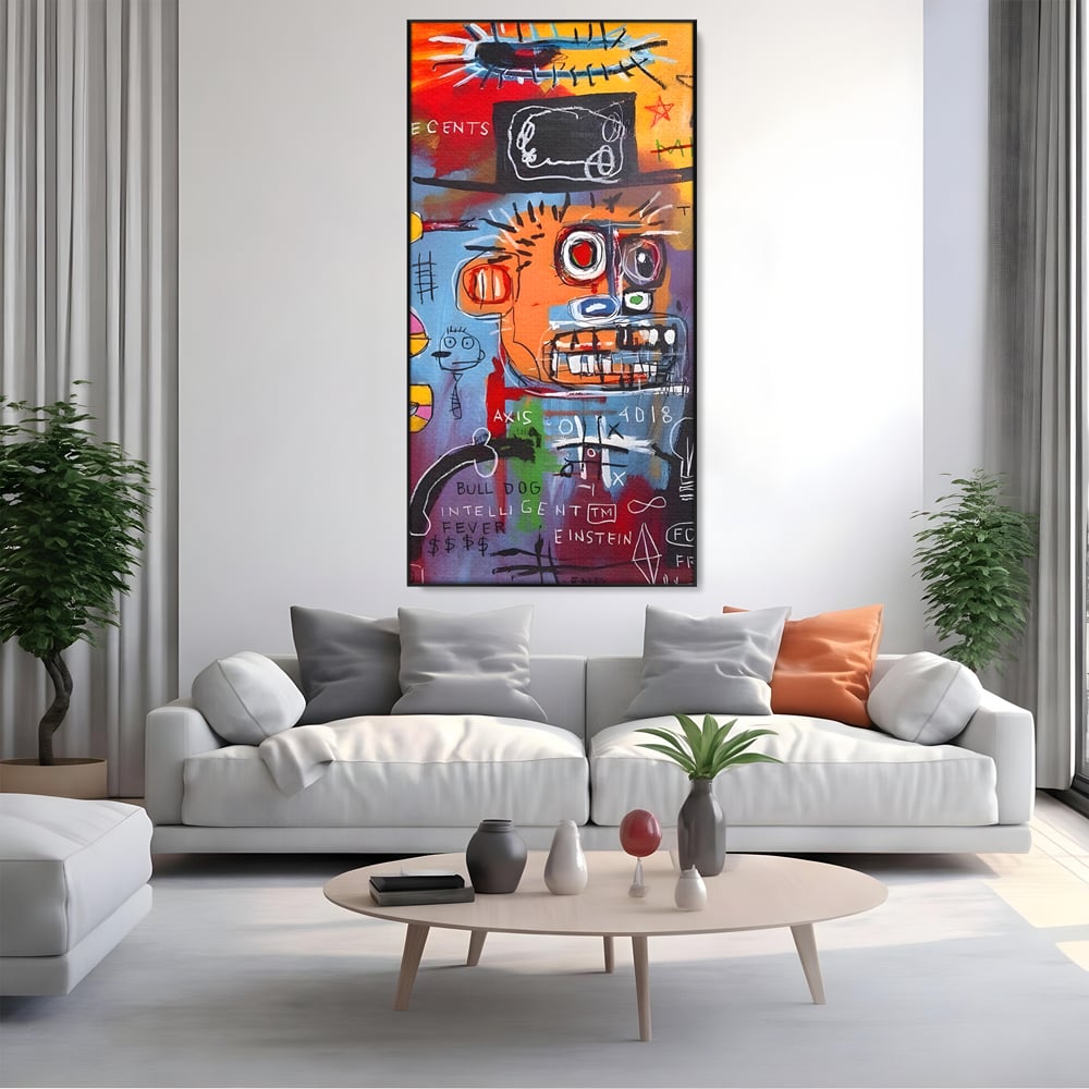 Tablou Canvas Premium LuxCanva® B1102, Inteligenta Artificiala , Birou, Albert Einstein, Abstract, Dormitor, Relativitate, Culori Vibrante