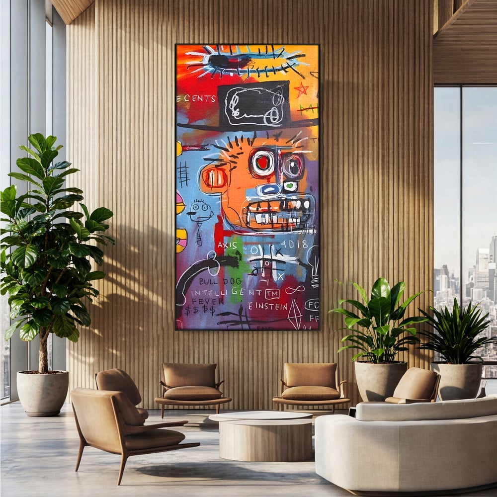 Tablou Canvas Premium LuxCanva® B1102, Inteligenta Artificiala , Birou, Albert Einstein, Abstract, Dormitor, Relativitate, Culori Vibrante