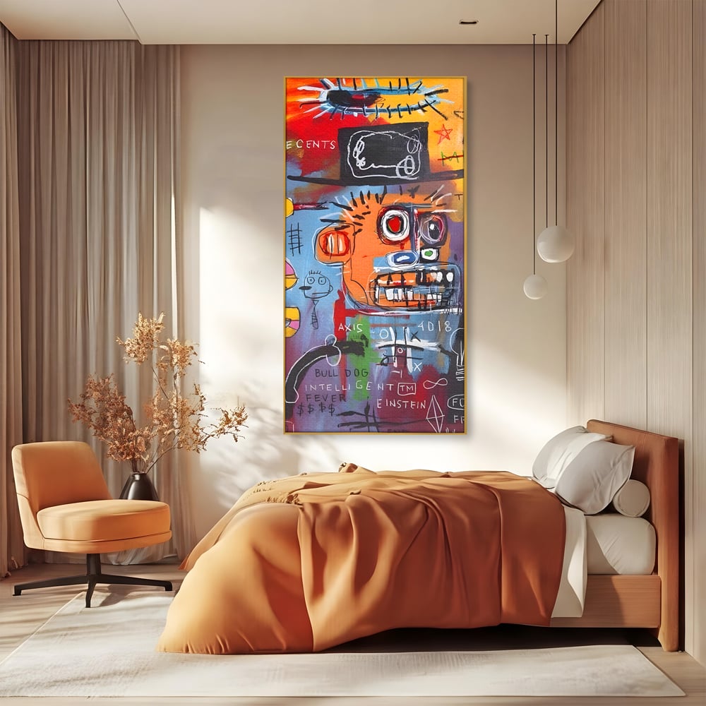 Tablou Canvas Premium LuxCanva® B1102, Inteligenta Artificiala , Birou, Albert Einstein, Abstract, Dormitor, Relativitate, Culori Vibrante