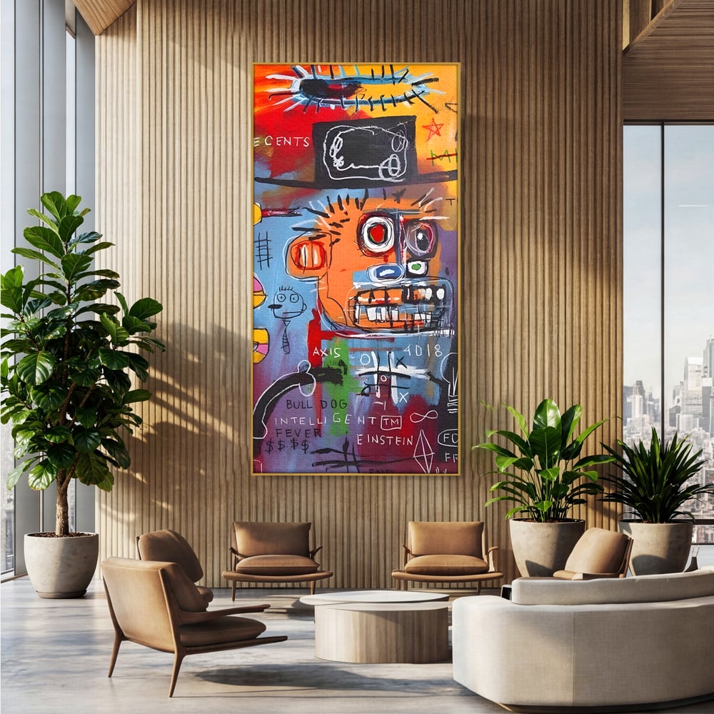 Tablou Canvas Premium LuxCanva® B1102, Inteligenta Artificiala , Birou, Albert Einstein, Abstract, Dormitor, Relativitate, Culori Vibrante