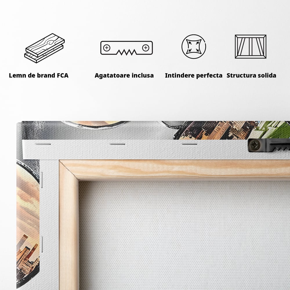 Tablou Canvas Premium LuxCanva® B1103, Privind Spre New York , Birou, America, Statuia Libertatii, Dormitor, Vacanta, Ochelari, Zgarie Nori, Culori Vibrante