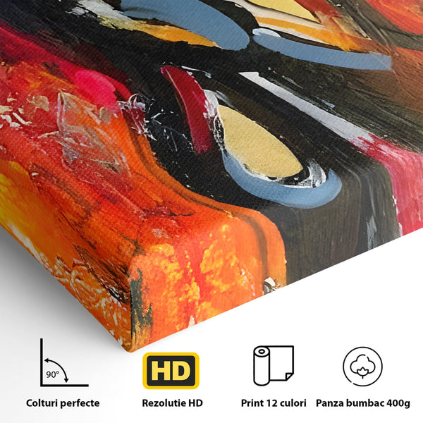 Tablou Canvas Premium LuxCanva® B1105, Iubire Pasionala , Living, Amor, El, Ea, Dragoste, Imbratisare, Cuplu, Indragostiti, Dormitor, Culori Vibrante