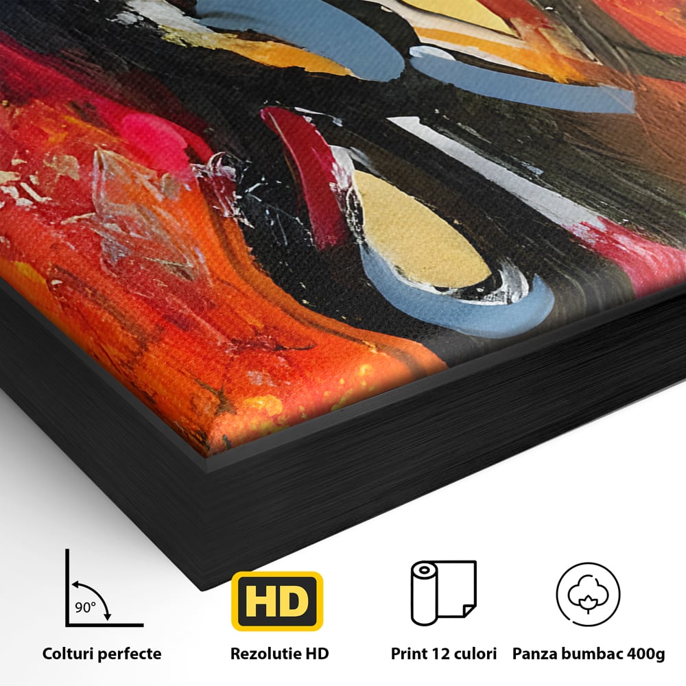 Tablou Canvas Premium LuxCanva® B1105, Iubire Pasionala , Living, Amor, El, Ea, Dragoste, Imbratisare, Cuplu, Indragostiti, Dormitor, Culori Vibrante
