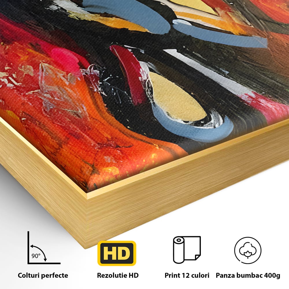 Tablou Canvas Premium LuxCanva® B1105, Iubire Pasionala , Living, Amor, El, Ea, Dragoste, Imbratisare, Cuplu, Indragostiti, Dormitor, Culori Vibrante
