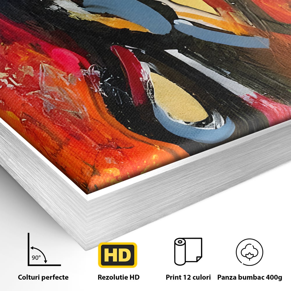 Tablou Canvas Premium LuxCanva® B1105, Iubire Pasionala , Living, Amor, El, Ea, Dragoste, Imbratisare, Cuplu, Indragostiti, Dormitor, Culori Vibrante
