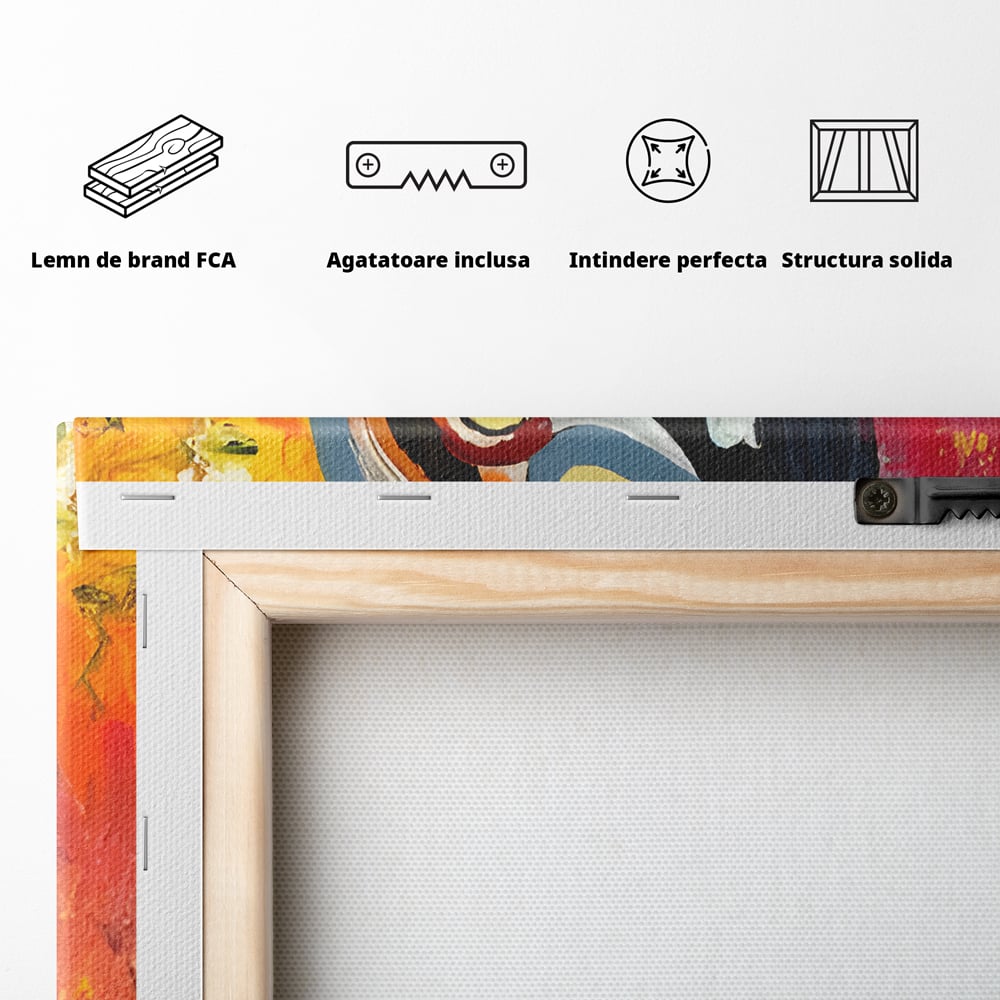 Tablou Canvas Premium LuxCanva® B1105, Iubire Pasionala , Living, Amor, El, Ea, Dragoste, Imbratisare, Cuplu, Indragostiti, Dormitor, Culori Vibrante
