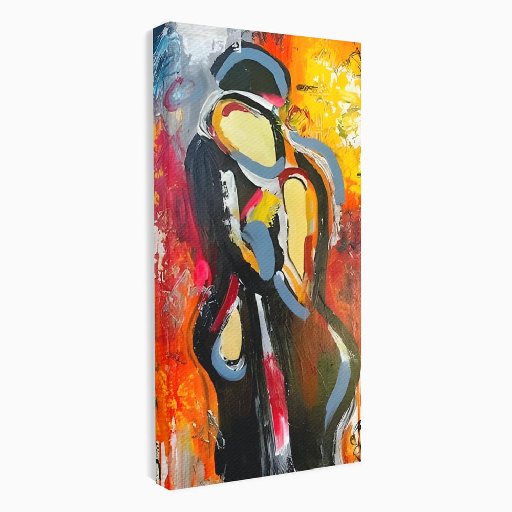 Tablou Canvas Premium LuxCanva® B1105, Iubire Pasionala , Living, Amor, El, Ea, Dragoste, Imbratisare, Cuplu, Indragostiti, Dormitor, Culori Vibrante