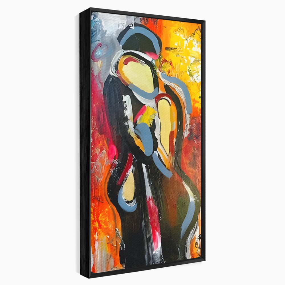 Tablou Canvas Premium LuxCanva® B1105, Iubire Pasionala , Living, Amor, El, Ea, Dragoste, Imbratisare, Cuplu, Indragostiti, Dormitor, Culori Vibrante