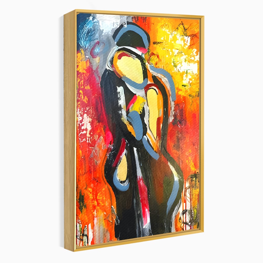 Tablou Canvas Premium LuxCanva® B1105, Iubire Pasionala , Living, Amor, El, Ea, Dragoste, Imbratisare, Cuplu, Indragostiti, Dormitor, Culori Vibrante