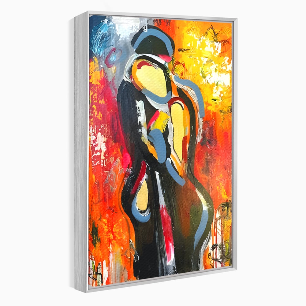Tablou Canvas Premium LuxCanva® B1105, Iubire Pasionala , Living, Amor, El, Ea, Dragoste, Imbratisare, Cuplu, Indragostiti, Dormitor, Culori Vibrante