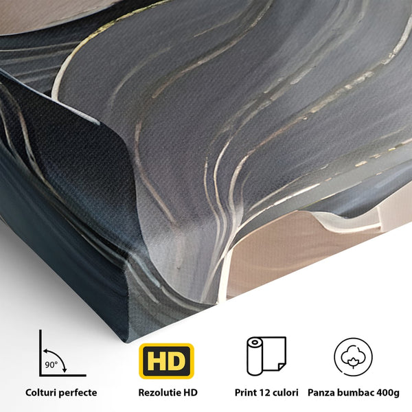 Tablou Canvas Premium LuxCanva® B1106, Pierdut In Pastel , Living, Abstract, Valuri, Culori Pastelate, Furtuna, Dormitor, Culori Vibrante
