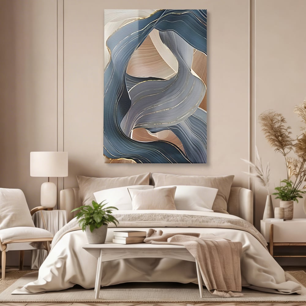 Tablou Canvas Premium LuxCanva® B1106, Pierdut In Pastel , Living, Abstract, Valuri, Culori Pastelate, Furtuna, Dormitor, Culori Vibrante
