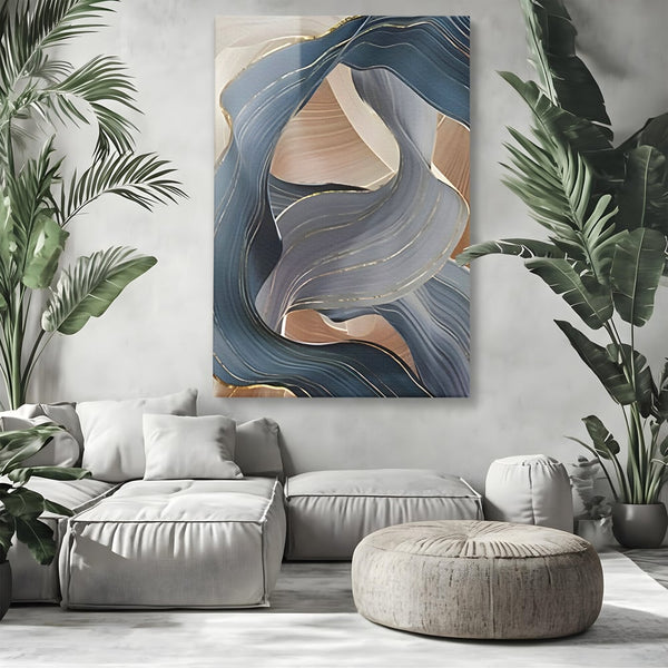 Tablou Canvas Premium LuxCanva® B1106, Pierdut In Pastel , Living, Abstract, Valuri, Culori Pastelate, Furtuna, Dormitor, Culori Vibrante