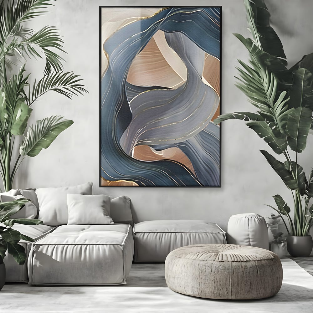 Tablou Canvas Premium LuxCanva® B1106, Pierdut In Pastel , Living, Abstract, Valuri, Culori Pastelate, Furtuna, Dormitor, Culori Vibrante