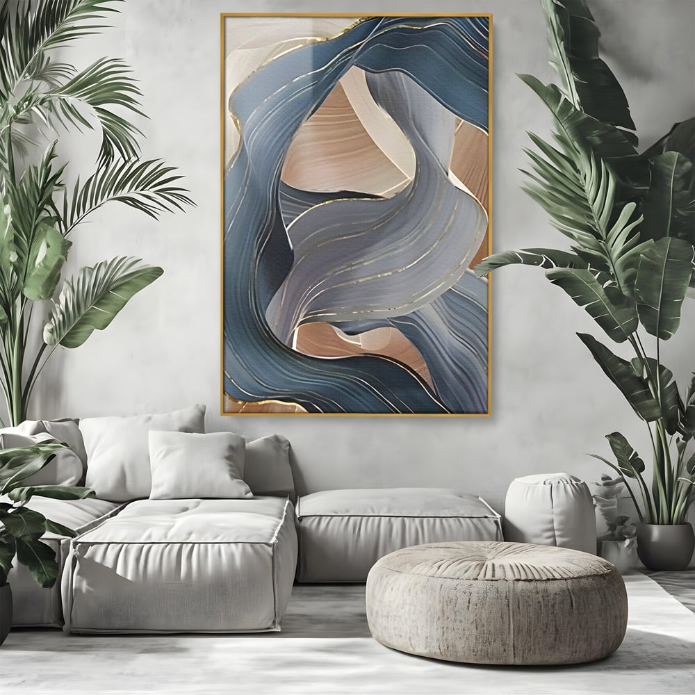 Tablou Canvas Premium LuxCanva® B1106, Pierdut In Pastel , Living, Abstract, Valuri, Culori Pastelate, Furtuna, Dormitor, Culori Vibrante