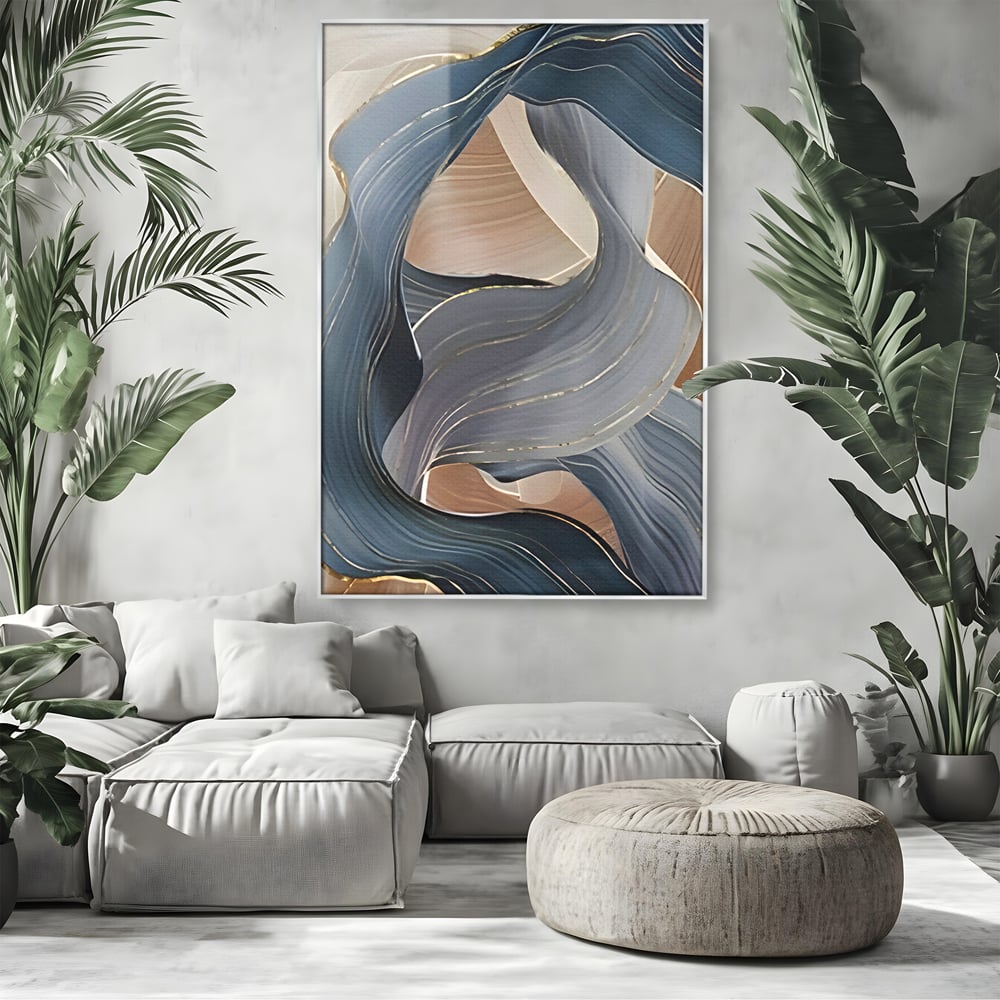 Tablou Canvas Premium LuxCanva® B1106, Pierdut In Pastel , Living, Abstract, Valuri, Culori Pastelate, Furtuna, Dormitor, Culori Vibrante