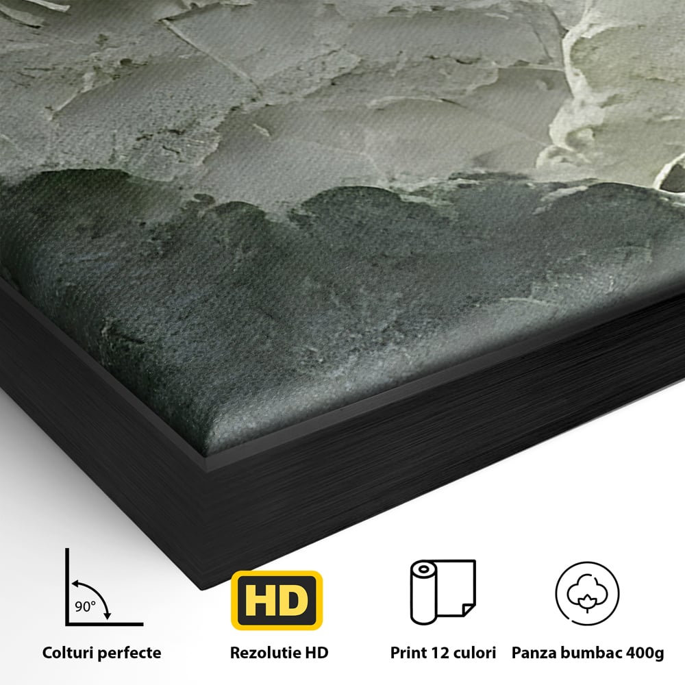 Tablou Canvas Premium LuxCanva® B1107, Green Mountains , Living, Decorativ, Abstract, Munti, Alb, Verde, Natura, Colorat