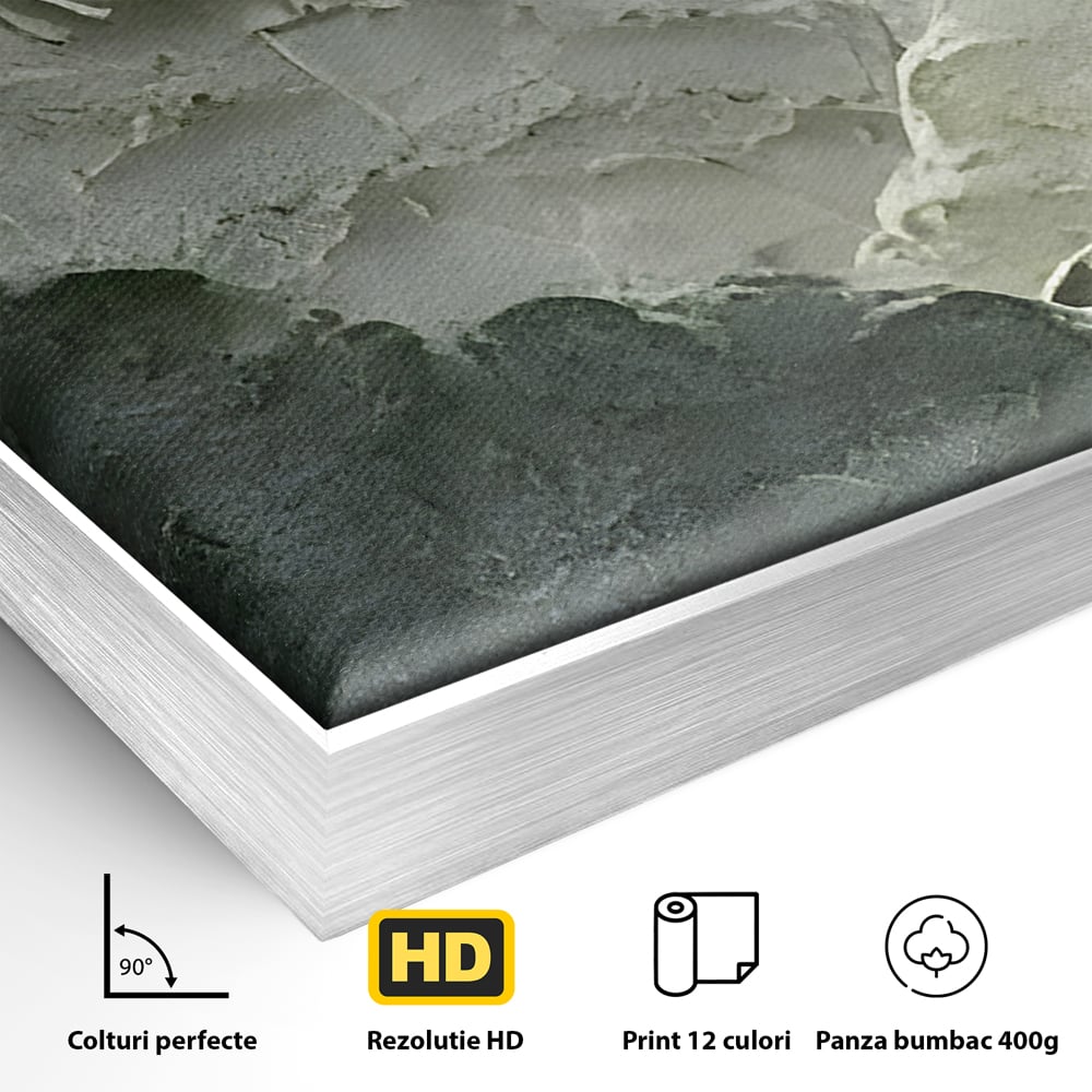 Tablou Canvas Premium LuxCanva® B1107, Green Mountains , Living, Decorativ, Abstract, Munti, Alb, Verde, Natura, Colorat