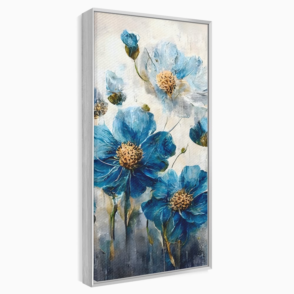 Tablou Canvas Premium LuxCanva® B1108, Albastre Flori , Culori, Living, Flori, Albastru, Buchet, Dormitor, Relaxare, Culori Vibrante